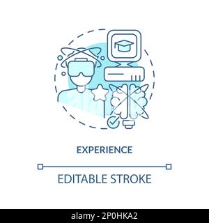 Experience turquoise concept icon Stock Vector