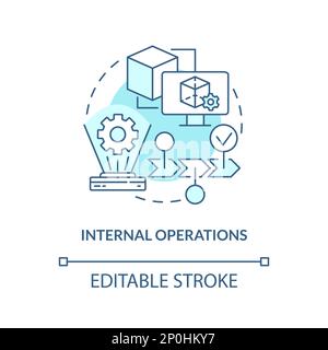 Internal operations turquoise concept icon Stock Vector