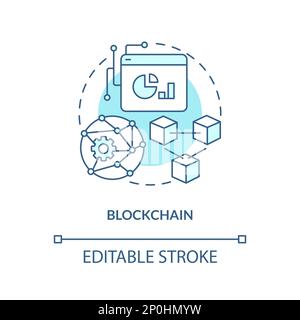 Blockchain turquoise concept icon Stock Vector