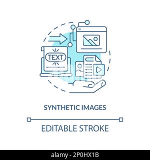 Synthetic images turquoise concept icon Stock Vector