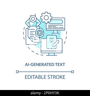 AI generated text turquoise concept icon Stock Vector