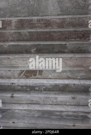 Grey concrete staircase in modern contemporary minimalistic interior. Stock Photo