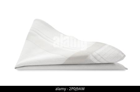 Folded handkerchief isolated on white. Stylish accessory Stock Photo
