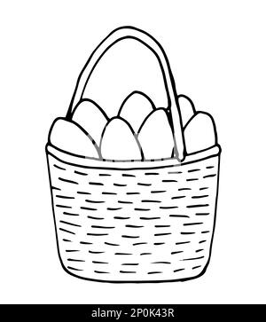 Easter basket with eggs Stock Vector