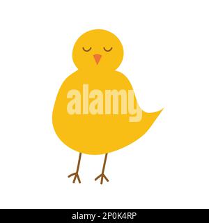 Yellow Easter chicken sketch Stock Vector
