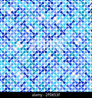 Metaballs in blue colors. Seamless pattern abstract background. Simple geometric shapes. Vector illustration Stock Vector