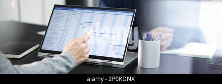 Gantt Gantt Software Project And Digital Agenda Calendar Stock Photo