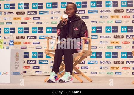 Tokyo, Japan. 3rd Mar, 2023. Rosemary Wanjiru, March 3, 2023 - Marathon: Tokyo Marathon 2023 Press Conference in Tokyo, Japan. Credit: Michael Steinebach/AFLO/Alamy Live News Stock Photo