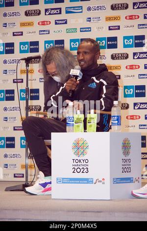 Tokyo, Japan. 3rd Mar, 2023. Sisay Lemma, March 3, 2023 - Marathon: Tokyo Marathon 2023 Press Conference in Tokyo, Japan. Credit: Michael Steinebach/AFLO/Alamy Live News Stock Photo