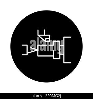 Turning mechanical сolor line icon. Metal work. Pictogram for web page. Stock Vector