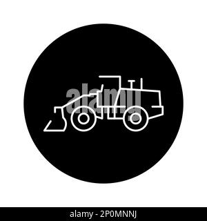 Grader olor line icon. Road construction. Pictogram for web page Stock Vector