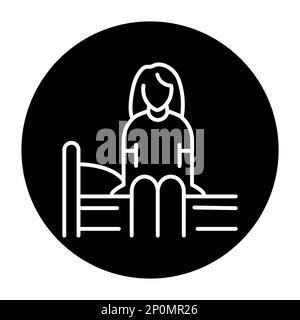 Get up black line icon. Routine. Pictogram for web page. Stock Vector