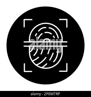 Fingerprint scan olor line icon. Pictogram for web page. Stock Vector
