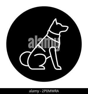 Guard dog olor line icon. Pictogram for web page. Stock Vector