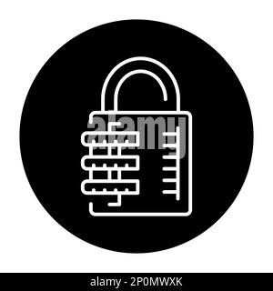 Combination lock olor line icon. Pictogram for web page. Stock Vector