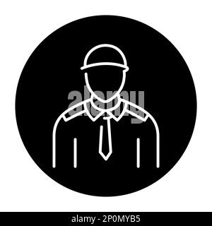 Security guard olor line icon. Pictogram for web page. Stock Vector