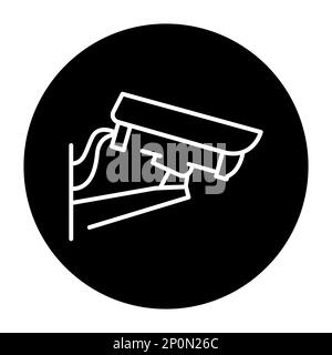 Surveillance camera olor line icon. Pictogram for web page. Stock Vector