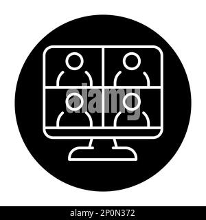 Online meeting black line icon. Transmission tower. Pictogram for web page. Stock Vector