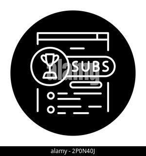 Premium subscribe black line icon. Online promotion. Pictogram for web page. Stock Vector