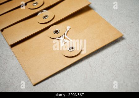 Cardboard envelopes for storing small important things Stock Photo