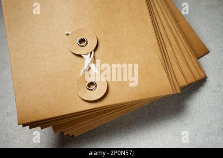 Cardboard envelopes for storing small important things Stock Photo