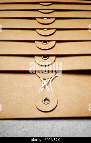 Cardboard envelopes for storing small important things Stock Photo