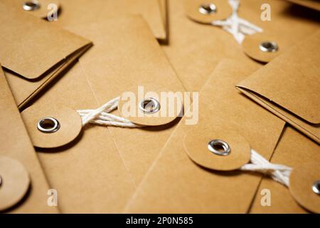 Cardboard envelopes for storing small important things Stock Photo