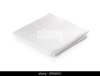 Folded handkerchief isolated on white. Stylish accessory Stock Photo