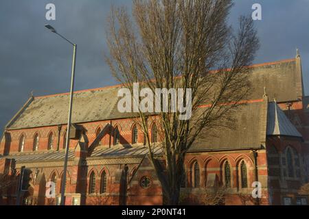 St Philip's Church, Church Road, Hove, United Kingdom. February 25th 2027. Stock Photo