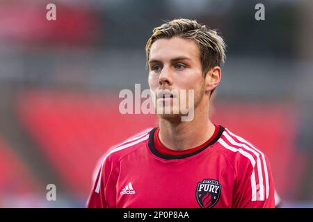 October 29 2016 Ottawa Fury FC Mallan Roberts 18 jumps for the