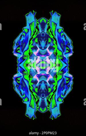 Neon lights art design in romantic Switzerland Interlaken Stock Photo