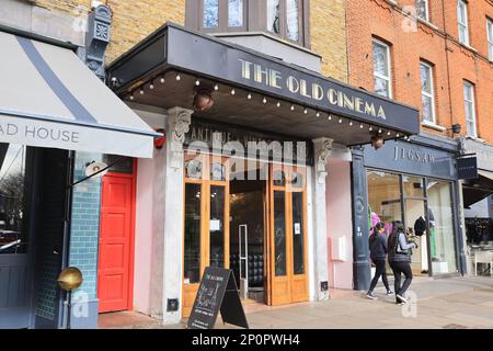 The Old Cinema, iconic converted cinema showroom for antique furniture, homewares and 20th-century collectibles, on the High Road in Chiswick, London Stock Photo