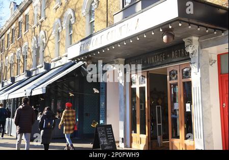 The Old Cinema, iconic converted cinema showroom for antique furniture, homewares and 20th-century collectibles, on the High Road in Chiswick, London Stock Photo