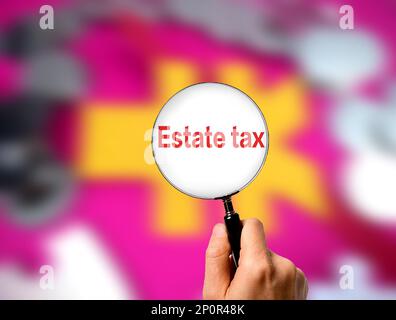 SUQIAN, CHINA - AUGUST 1, 2021 - Illustration: Estate tax, March 3, 2023, Suqian, Jiangsu, China. Stock Photo