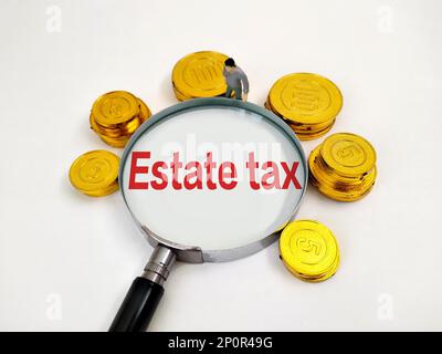 SUQIAN, CHINA - AUGUST 1, 2021 - Illustration: Estate tax, March 3, 2023, Suqian, Jiangsu, China. Stock Photo
