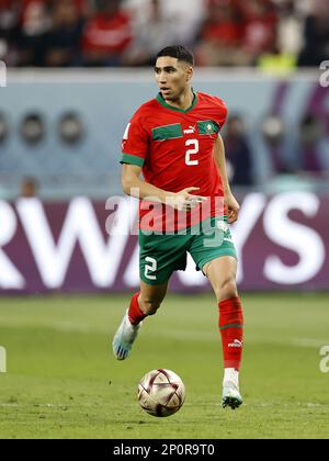 AR-RAYYAN - Achraf Hakimi of Morocco during the FIFA World Cup Qatar 2022 Play-off third place match between Croatia and Morocco at the Khalifa International stadium on December 17, 2022 in Ar-Rayyan, Qatar. AP | Dutch Height | MAURICE OF STONE Stock Photo