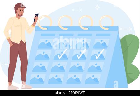 Staying consistent with posting flat concept vector spot illustration Stock Vector