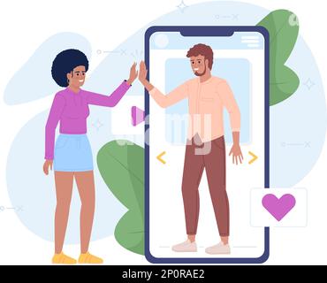 Engage with audience and communicate flat concept vector spot illustration Stock Vector