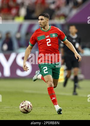 AR-RAYYAN - Achraf Hakimi of Morocco during the FIFA World Cup Qatar 2022 Play-off third place match between Croatia and Morocco at the Khalifa International stadium on December 17, 2022 in Ar-Rayyan, Qatar. AP | Dutch Height | MAURICE OF STONE Stock Photo