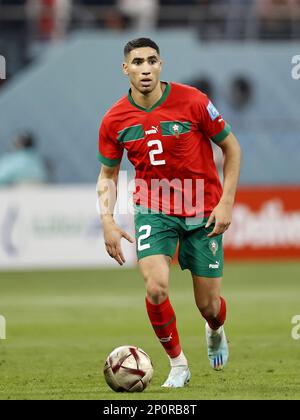 AR-RAYYAN - Achraf Hakimi of Morocco during the FIFA World Cup Qatar 2022 Play-off third place match between Croatia and Morocco at the Khalifa International stadium on December 17, 2022 in Ar-Rayyan, Qatar. AP | Dutch Height | MAURICE OF STONE Stock Photo