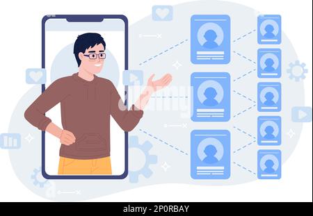 Viral marketing flat concept vector spot illustration Stock Vector