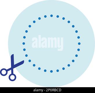 Cutting practice activites circle shape symbol element for preschool scissors activity for motor skills development for kids Stock Vector