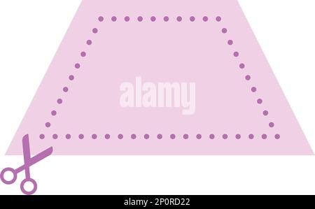 Cutting practice activites trapezium shape symbol element for preschool scissors activity for motor skills development for kids Stock Vector