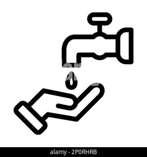 Wudu Vector Thick Line Icon For Personal And Commercial Use. Stock Photo