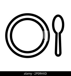 Fasting Vector Thick Line Icon For Personal And Commercial Use. Stock Photo