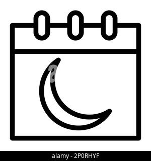 Calendar Vector Thick Line Icon For Personal And Commercial Use. Stock Photo