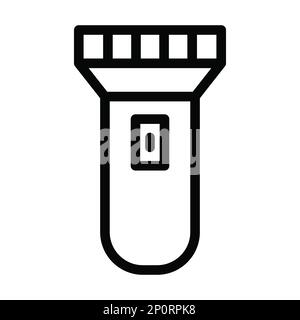 Flashlight Vector Thick Line Icon For Personal And Commercial Use. Stock Photo