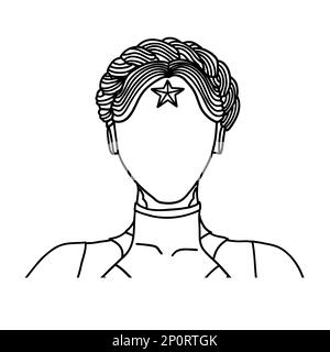 Twin robot lady bust from new game. Atomic and Heart. Vector illustration isolated on white background. Stock Vector