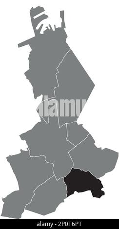 Locator map of the ASSEBROEK SUBURB, BRUGES Stock Vector