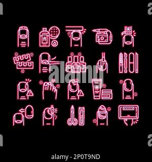 Manicure And Pedicure neon glow icon illustration Stock Vector